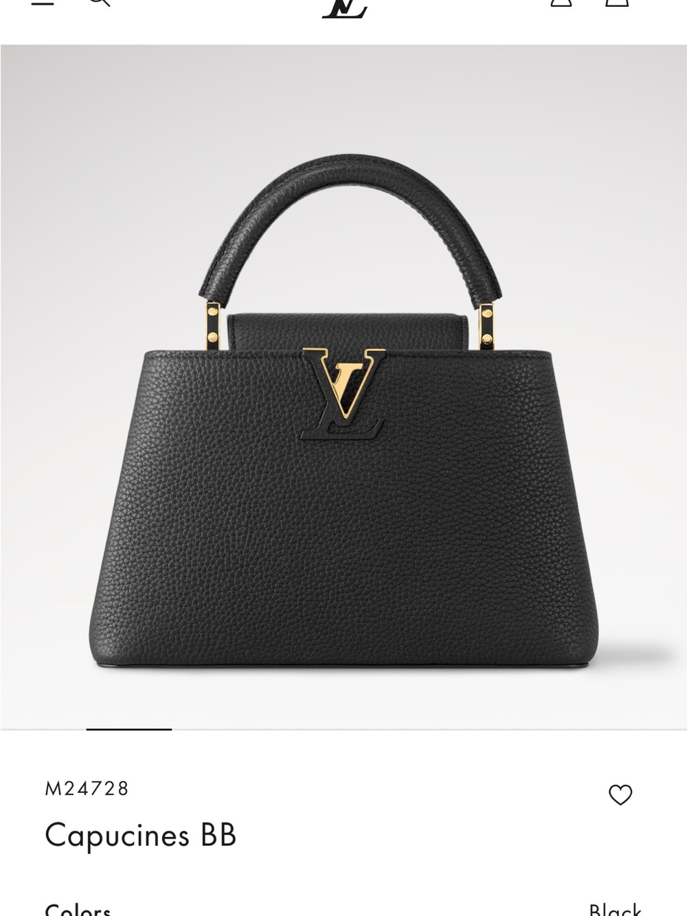 Louis Vuitton Black Capucines BB Top-Handle Bag with Gold Hardware